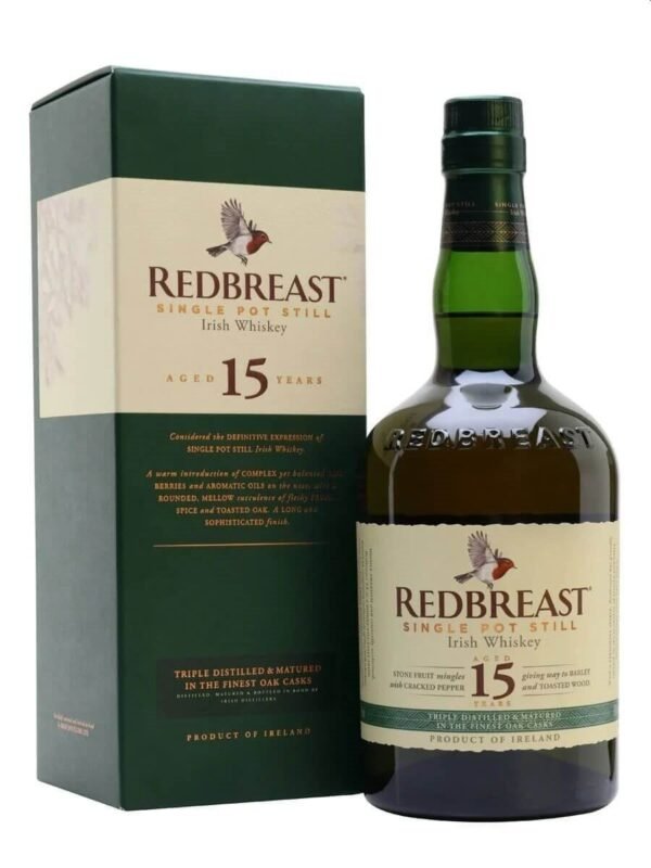 Redbreast Aged 15 Years Irish Single Pot Still Whiskey (700ml)