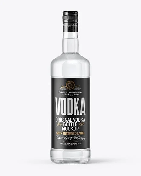 Premium vodka bottle on white background